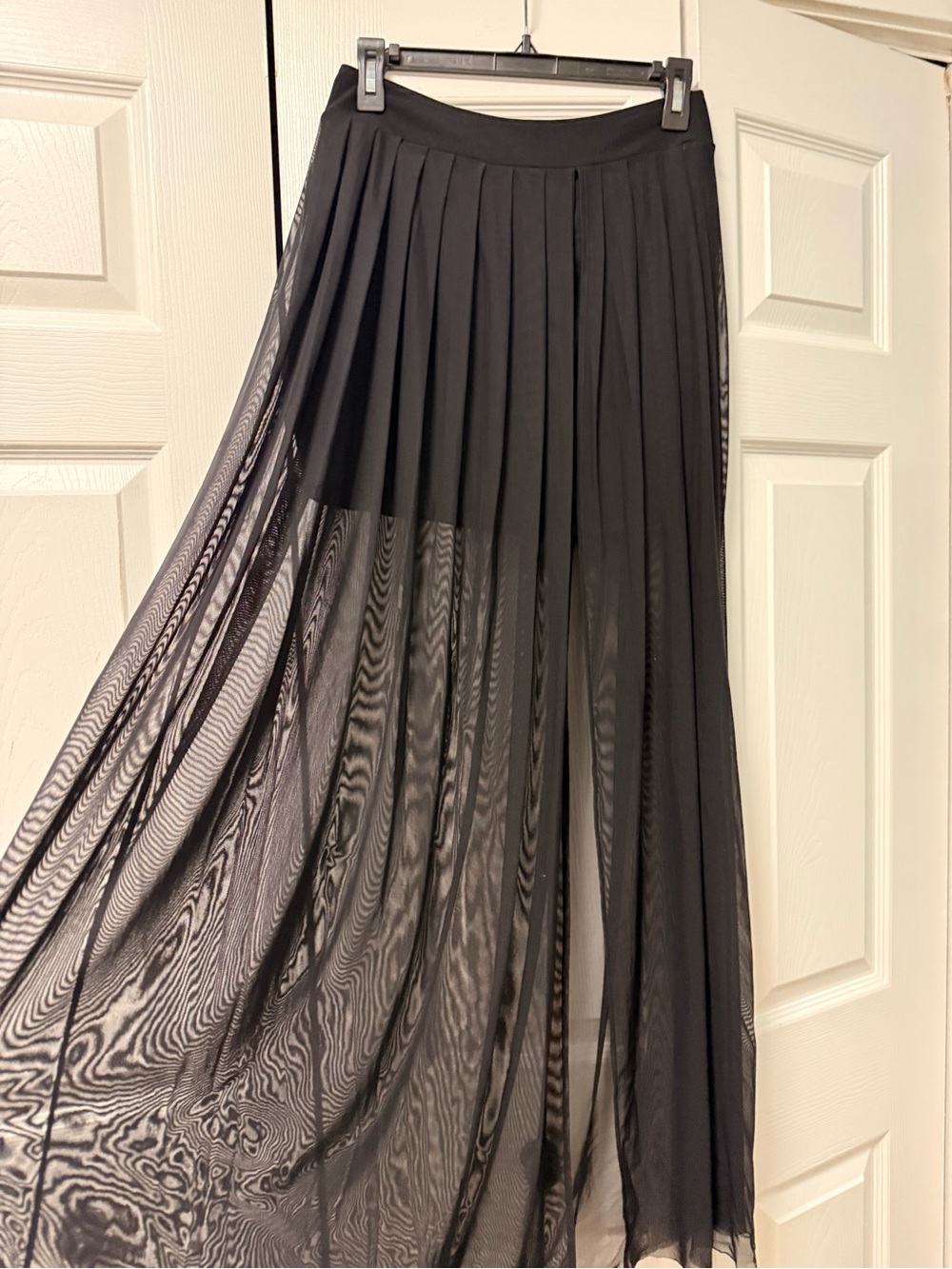silence + noise Black Sheer Pleated Maxi Skirt